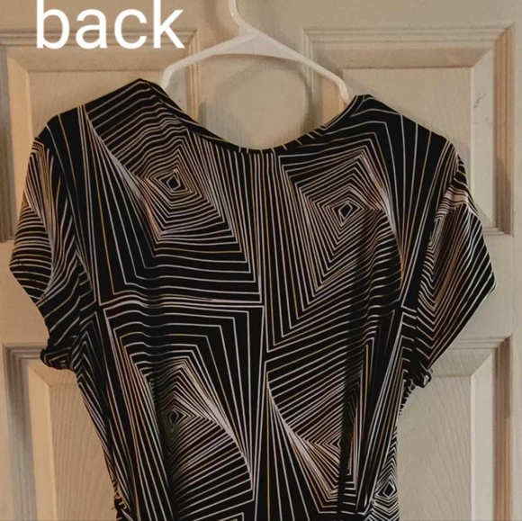 Linen summer large striped dress - Picture 3 of 5